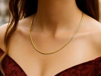Collier Oméga réversible en or bicolore 14 carats de 2,5 mm
