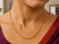 Chaîne de forçat française en or jaune 14 carats (1,3 mm)