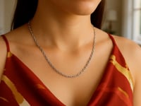 Chaîne en mailles torsadées françaises en or blanc 14 carats (2,50 mm)