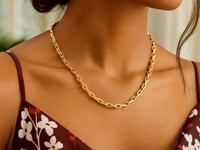 Collier en or jaune 14 carats maille trombone (4,20 mm)