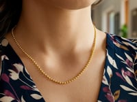 Chaîne perlée coupée "Moon" en or jaune 14 carats (2,00 mm)
