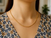 Chaîne perles facettées en or jaune 14 carats (2,50 mm)