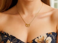 Collier menottes en or jaune 14 carats poli