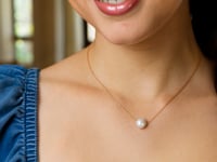 Collier solitaire perle en or rose 14k