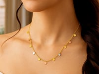 Collier 3 ors 14 carats avec cercles pendants