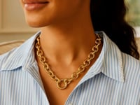 Collier en or jaune 14 carats à maillons ronds
