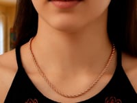Chaîne torsadée en or rose 14 carats massif avec coupe diamant (4,00 mm)