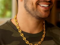 Chaîne en or jaune 14 carats maille marine soufflée (11,00 mm)