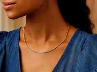 Collier en or jaune 14 carats de style chaîne oméga ronde