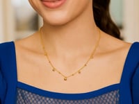 Collier de perles en or jaune 14 carats, finition polie brillante