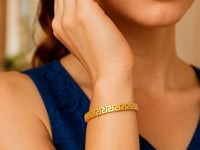 Bracelet jonc Clé grecque en or jaune 14 carats poli (4,80 mm)