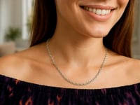 Chaîne câble ronde en argent sterling plaqué rhodium (2,10 mm)
