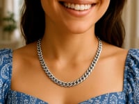 Chaîne cubaine Miami en argent sterling plaqué rhodium (7,00 mm)