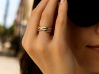 Bague torsadée en or tricolore 14 carats (2,50 mm)