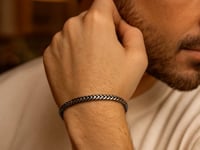 Sterling Silver Gunmetal Finish Franco Link Bracelet (4.60 mm)