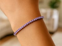 Sterling Silver Purple CZ Tennis Bracelet (3.30 mm)