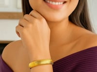 Sterling Silver Yellow Gold Plated Standard Thick Tubogas Bracelet (12.00 mm)