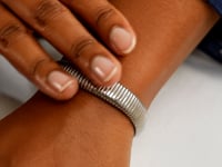 Sterling Silver Rhodium Plated Standard Thick Tubogas Bracelet (12.00 mm)
