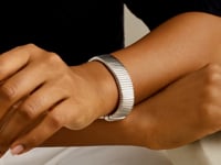 Sterling Silver Rhodium Plated Extra Thick Tubogas Bracelet (18.00 mm)
