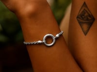 Sterling Silver Rhodium Plated Fancy Push Lock Rope Chain Bracelet (3.40 mm)