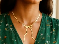 Sterling Silver Gold Plated Snake Bow Necklace