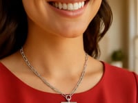 Sterling Silver Rhodium Plated Paperclip Necklace
