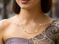 Sterling Silver Gold Plated Hearts Station Necklace
