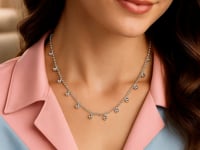 Sterling Silver Rhodium Plated Bead Necklace