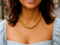 Sterling Silver Gold Plated Bold Bead Necklace