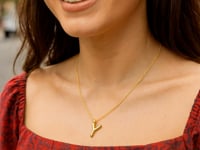 Pendentif initiale Y en or jaune 14 carats Helium