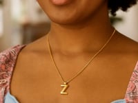 Pendentif Z Initial en Or Jaune 14 carats Hélium