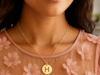 Pendentif à initiale H en or jaune 14 carats
