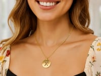 Pendentif initial X en or jaune 14 carats