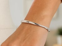 Sterling Silver Rhodium Plated Sculpted Cuff Bangle