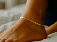 Sterling Silver Gold Plated Herringbone Anklet