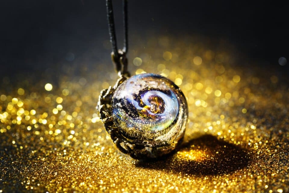 Glass celestial necklace