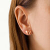 Heart earrings in solid 14K rose gold, view 4