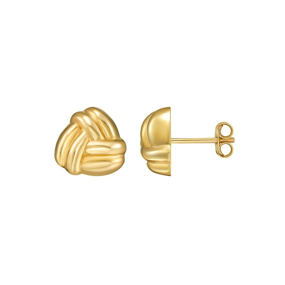 Double Knot Earrings, 14K Yellow Gold