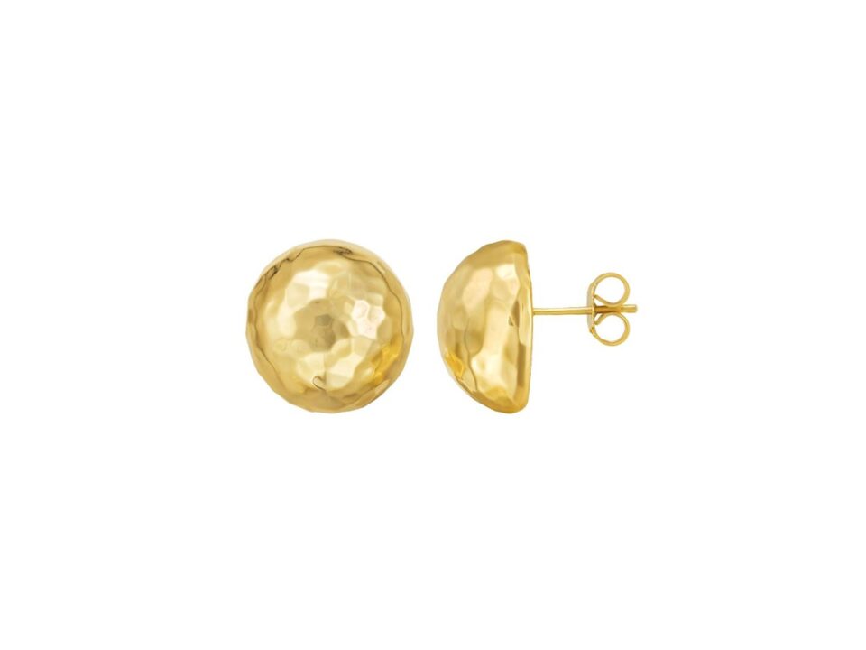 14K Yellow Gold Diamond-Cut Earrings
