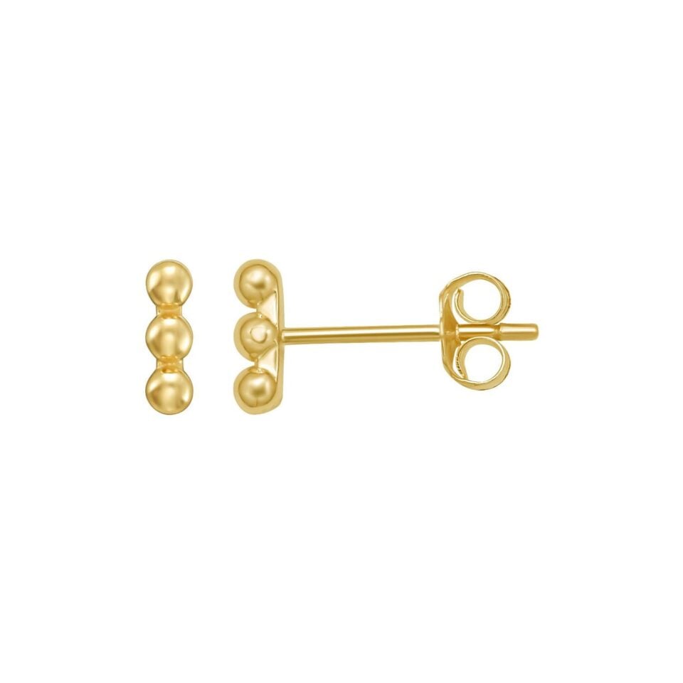 Beaded Earrings, 14K Yellow Gold
