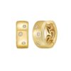 14K Yellow Gold Diamond Huggie Earrings