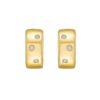 14K Yellow Gold Diamond Huggie Earrings - peelerie