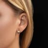 14K Yellow Gold Lab-Grown Diamond Huggie Earrings