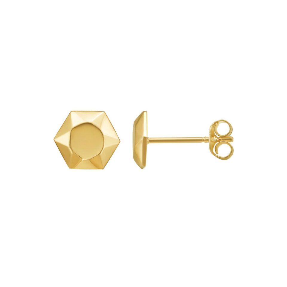 14K Yellow Gold Earrings Flat