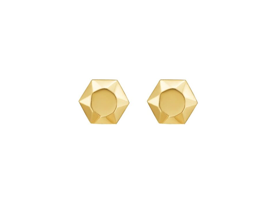 14K Yellow Gold Earrings Flat