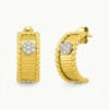 14K Yellow Gold Moon Earrings