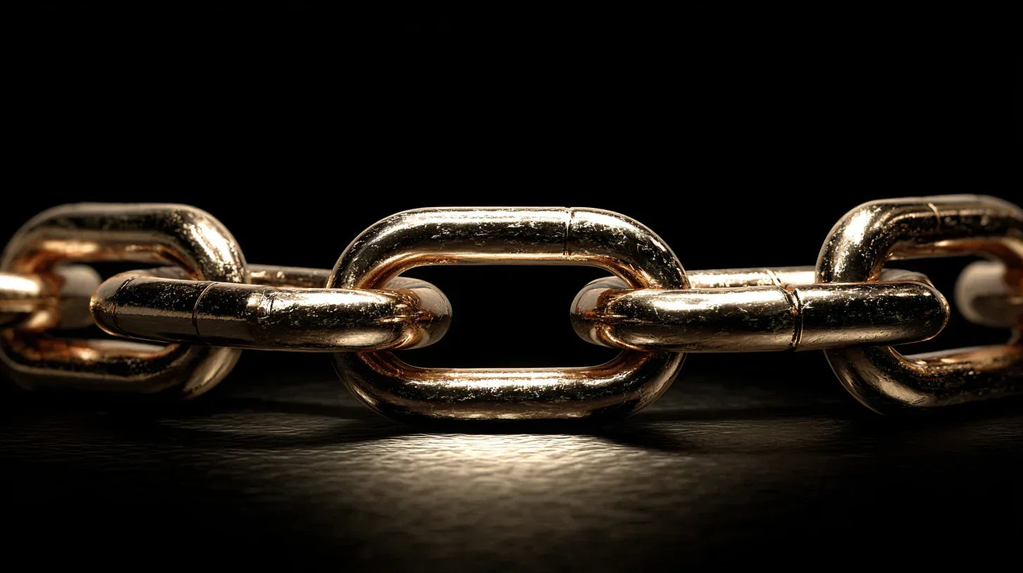 Solid gold chain in low light