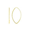 Long polished marquise earrings in solid 14K yellow gold
