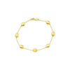 6.35mm textured polished bracelet in solid 14K yellow gold