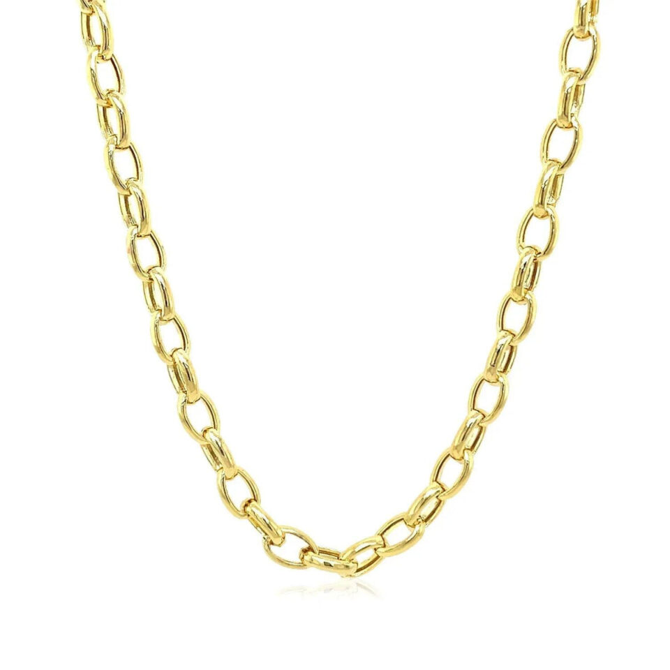 14K Yellow Gold Rolo Oval Chain 4.6mm